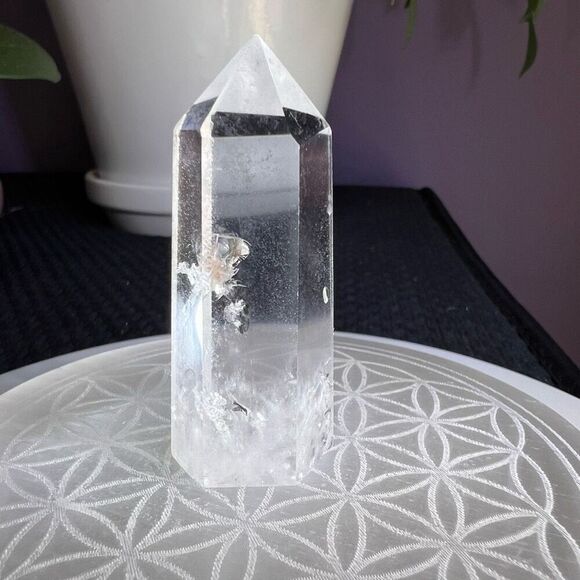 Clear Quartz Crystal Obelisk Meditation Tower (#3) - Picture 5 of 14